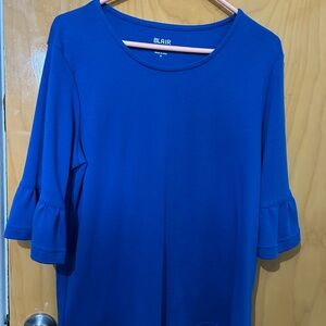 Blair Blue Ruffled Blouse